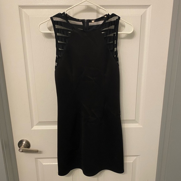 BCBG black mini dress with mesh back - Picture 2 of 2